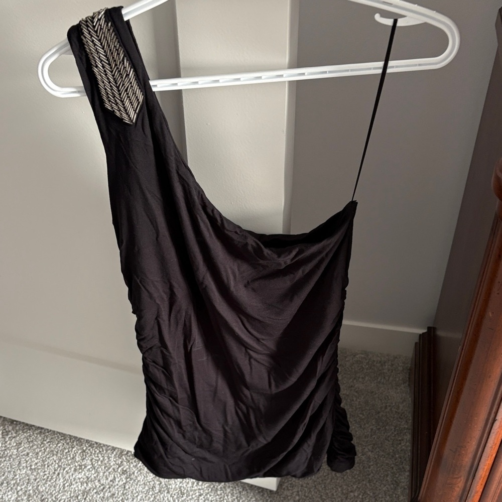 Kismet Black One-Shoulder Top